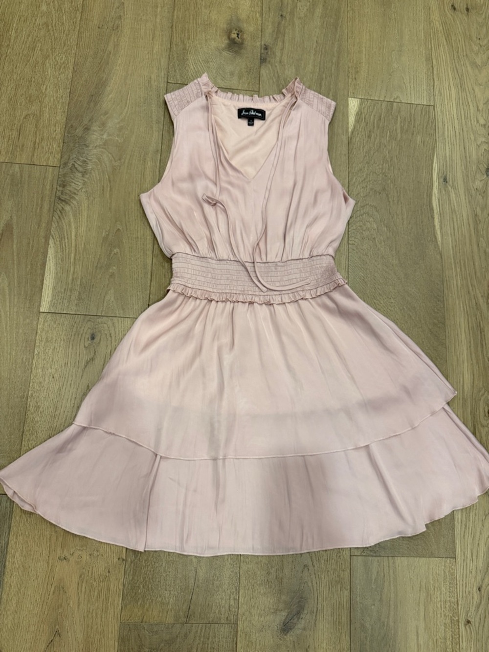 Sam Edelman Blush Pink Sleeveless Tiered V-Neck Mini Dress